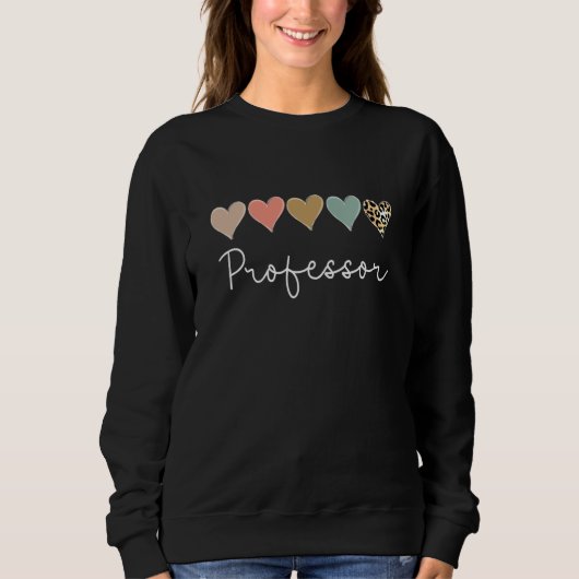 Leopard Hearts Valentinstag für Team Professor  Sweatshirt (Vorderseite)
