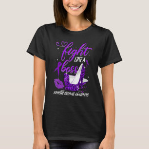 Leopard-Heels kämpfen wie eine Boss-Gewalt T-Shirt