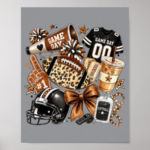 Leopard Herbst Football Kritzeleien Spieltag Touch Poster