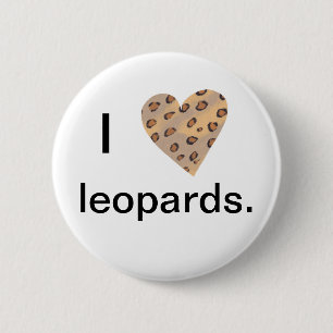 Leopard Herz, ich Herz leopards Button auf Knöpfen