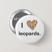 Leopard Herz, ich Herz leopards Button auf Knöpfen (Vorne & Hinten)