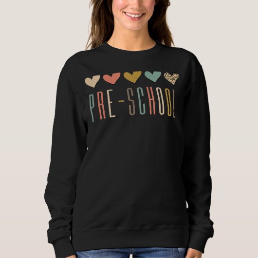 Leopard Herzvorschullehrer Student Erster Tag Sweatshirt (Vorderseite)