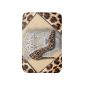 Leopard High Heel & Face Design Badematte (Vorderseite Vertikal)