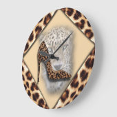 Leopard High Heel & Face Design Große Wanduhr (Winkel)