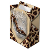 Leopard High Heel & Face Design Mittlere Geschenktüte (Vorderseite Schrägansicht)