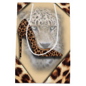 Leopard High Heel & Face Design Mittlere Geschenktüte (Rückseite)