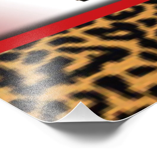 Leopard High Heel & Rote Rose Fotodruck (Ecke)