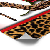 Leopard High Heel & Rote Rose Poster (Ecke)