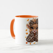 Leopard Highland Kuh Fall Coquette Preppy Herbst Tasse (Vorderseite Links)