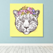 Leopard Hippie Chic Leinwanddruck (Insitu (Holzboden))