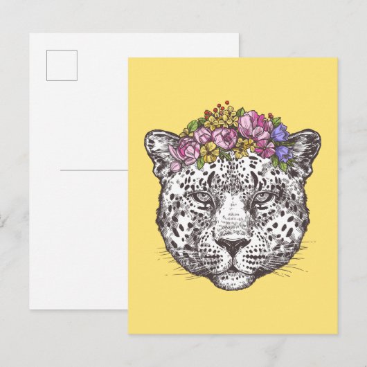 Leopard Hippie Chic Postkarte (Vorne/Hinten)