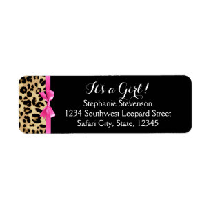 Leopard Hot Pink Bow The a Girl Safari Babydusche