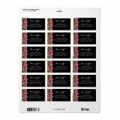 Leopard Hot Pink Bow The a Girl Safari Babydusche Adressaufkleber (Vorne)