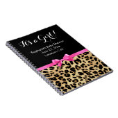 Leopard Hot Pink Bow The a Girl Safari Babydusche Notizblock (Rechte Seite)