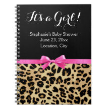 Leopard Hot Pink Bow The a Girl Safari Babydusche