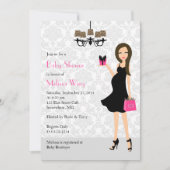 Leopard Hot Pink Schwangere Mama Kinderdusche Einladung (Vorderseite)