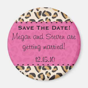 Leopard & Hot Pink Speichern Sie die Datumsmagnete Magnet