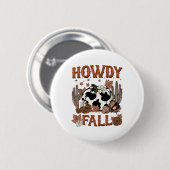 Leopard Howdy Fall Western Pumpkin Herbst Fall als Button (Vorne & Hinten)