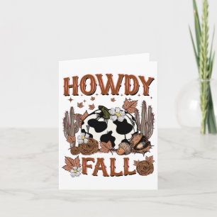 Leopard Howdy Fall Western Pumpkin Herbst Fall als Karte