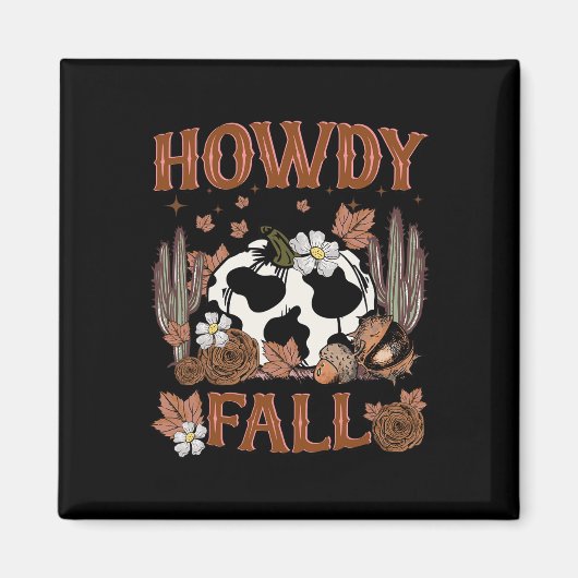 Leopard Howdy Fall Western Pumpkin Herbst Fall als Magnet (Vorne)