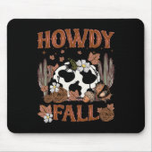 Leopard Howdy Fall Western Pumpkin Herbst Fall als Mousepad (Vorne)
