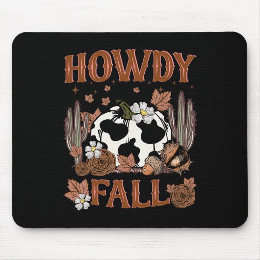 Leopard Howdy Fall Western Pumpkin Herbst Fall als Mousepad (Vorne)