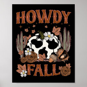 Leopard Howdy Fall Western Pumpkin Herbst Fall als Poster