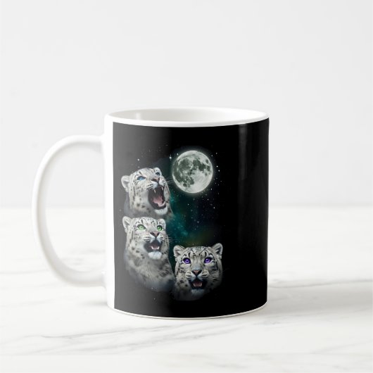 Leopard Howling At The Space Full Moon At Night St Kaffeetasse (Links)