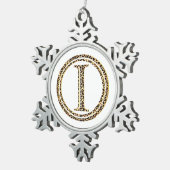 Leopard I Schneeflocken Zinn-Ornament (Rechts)