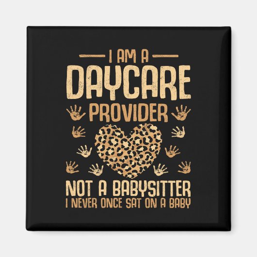 Leopard Ich bin Tagesmutter und kein Babysitter Magnet (Vorne)
