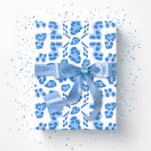 Leopard Ikat in Blue Porcelain Geschenkpapier