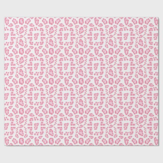 Leopard Ikat in Pink Geschenkpapier (Flach)
