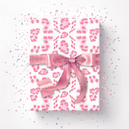 Leopard-Ikat in Rosa Geschenkpapier