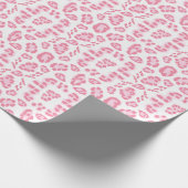 Leopard-Ikat in Rosa Geschenkpapier (Ecke)