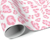Leopard-Ikat in Rosa Geschenkpapier (Rolleneckpunkt)