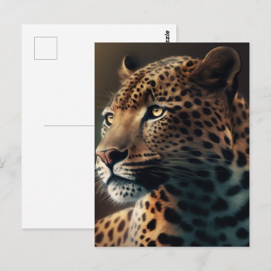 Leopard Illustration Animal Design Postkarte (Vorne/Hinten)