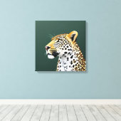 Leopard Illustration Art Leinwanddruck (Insitu (Holzboden))