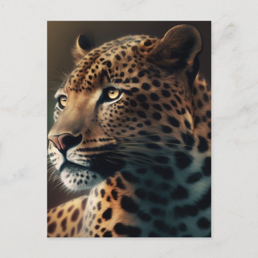Leopard-Illustration Tierdesign Postkarte (Vorderseite)
