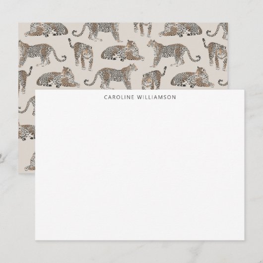 Leopard-Illustrierte Personalisierte Schreibwaren Mitteilungskarte (Vorne/Hinten)