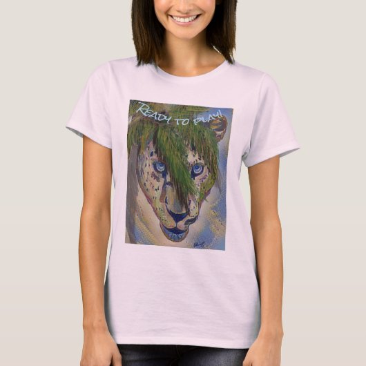 Leopard im Dschungel bereit zum Spielen ... bearbe T-Shirt (Vorderseite)