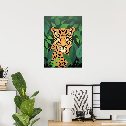 Leopard im Dschungel Poster (Heimbüro)