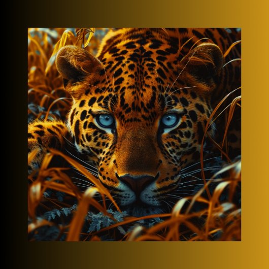 Leopard im Gras Poster
