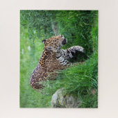 Leopard im Graspuzzle Puzzle (Vertikal)