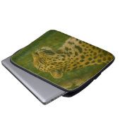 Leopard im Heiligtum Laptopschutzhülle (Vorne Knopf)