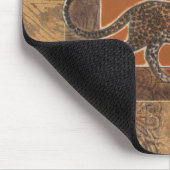 Leopard im orangefarbenen und braunen Hintergrund Mousepad (Ecke)