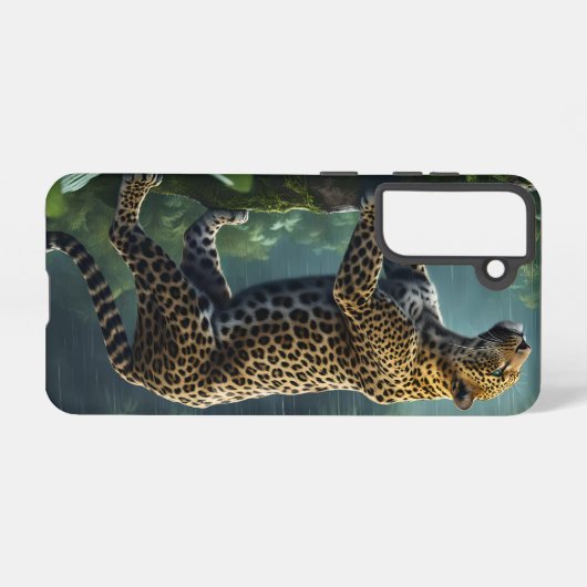Leopard im Regenwald Samsung Galaxy Hülle (Rückseite (Horizontal))