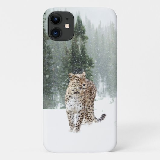 Leopard im Schnee Case-Mate iPhone Hülle (Rückseite)