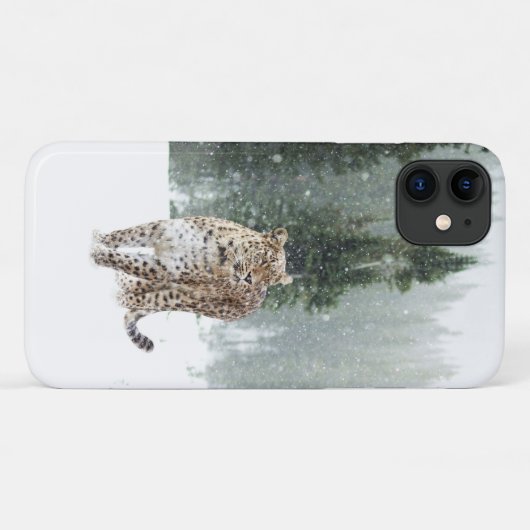Leopard im Schnee Case-Mate iPhone Hülle (Rückseite (Horizontal))