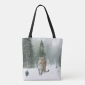 Leopard im Schnee Tasche (Rückseite)
