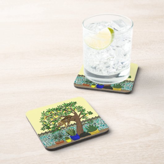 Leopard im Untersetzer Lemon Tree Cork (Rechte Seite)